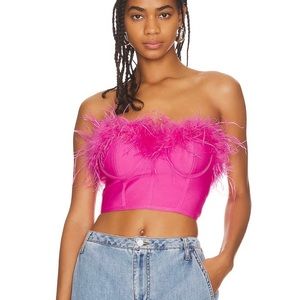 Superdown Ramona Bustier Top in Hot Pink